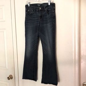 Dark Blue Modern Bootcut Stretchy Jeans